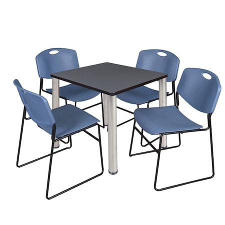Kee Kee Square Table & Chair Set, Wood, Metal, Polypropylene Top TB3030GYBPCM44BE